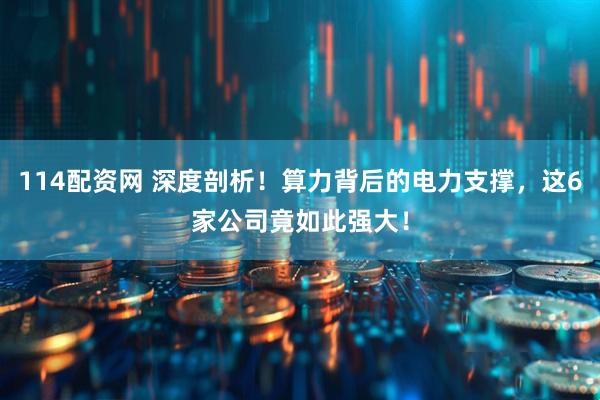 114配资网 深度剖析！算力背后的电力支撑，这6家公司竟如此强大！